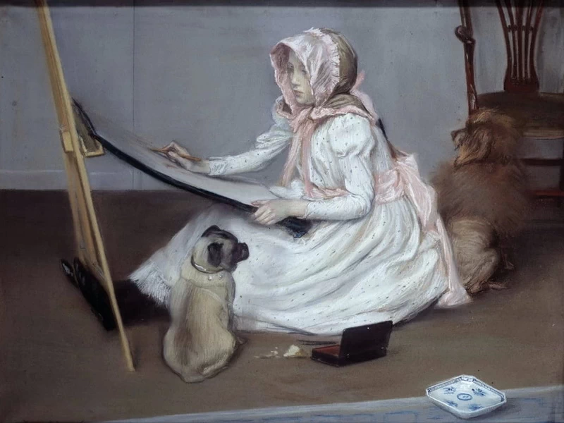 1861-Jacques-Émile Blanche - Giovane ragazza che disegna-Musee des Beaux-Arts, Rourn